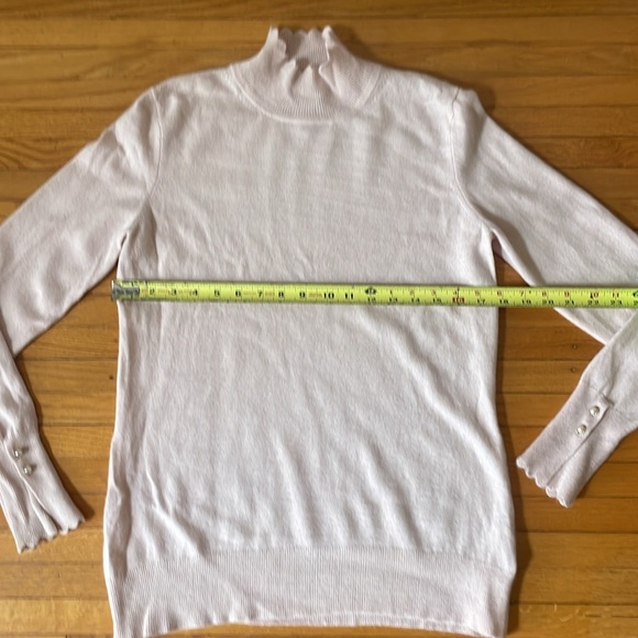 Nanette Lepore Cashmere Sweater Scallop Mock Neck - Sz Large - Picture 7 of 8